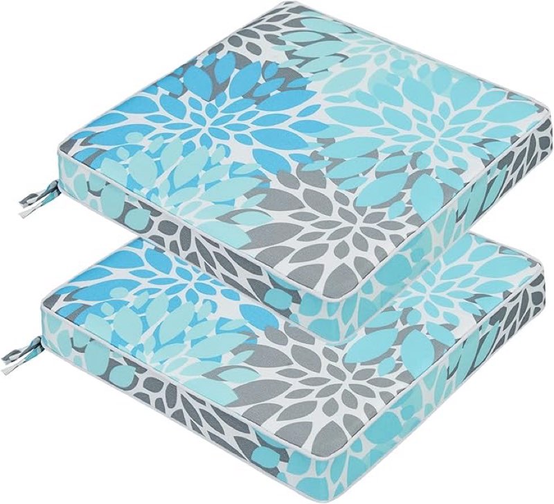 ( similar) Outdoor Chair Cushions 19 x 19 Inch Set of 2 Water Resistant Seat Cushions with Ties, Outdoor Cushions for Patio Furniture with 3-Year Fade Resistant Beige 2 PCS 19×19Inch