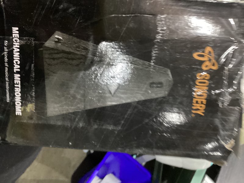 Condition photo showing As Is for Sondery Classic Mechanical Metronome with Bell for Piano Guitar Drum Violin Saxophone All Instruments, Tempo Range 40-208bpm, Beats 02346, Black Wood Grain ABS Case with Comfortable Click Sound