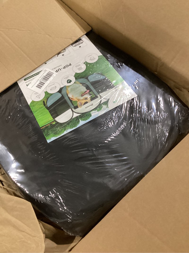 Condition photo showing Good Condition for dog cat playpen indoor outdoor for puppy pet dogs cat recovery after surgery, dog tent crates cage indoor/outdoor, portable pop up kennel with carrying case for travel (grey with pad, medium) grey with pad medium