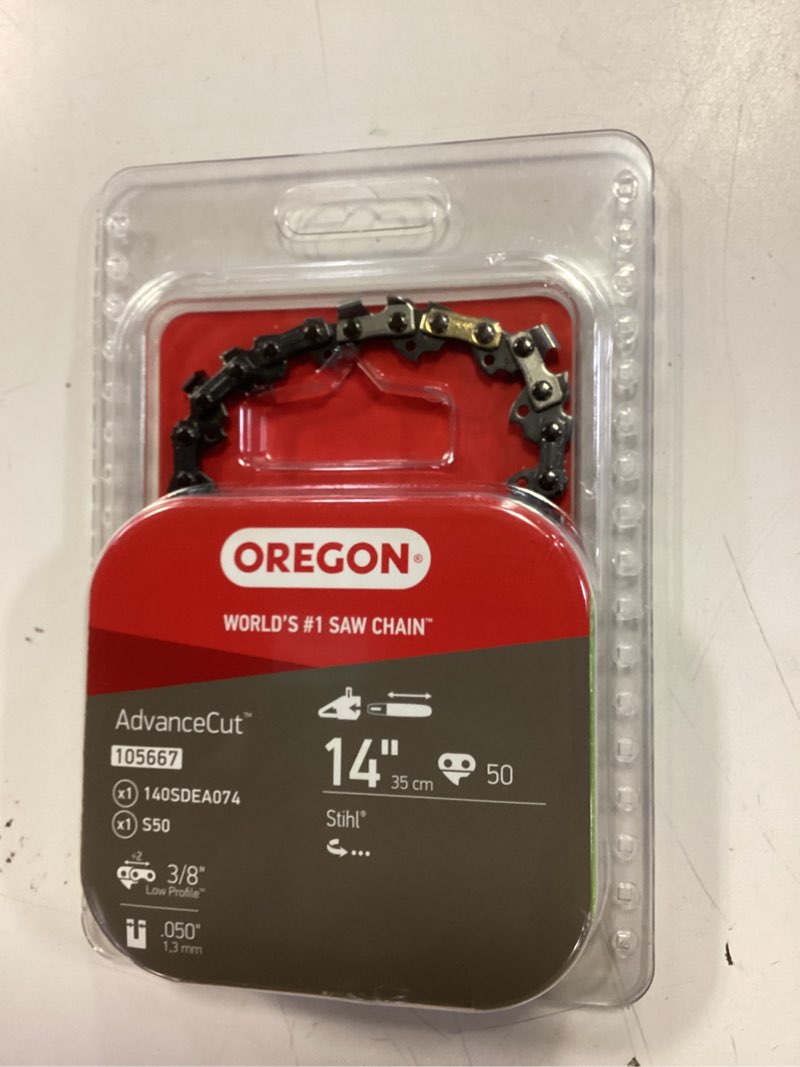 Condition photo showing Good Condition for Oregon 14-Inch Replacement Chainsaw Bar and S50 AdvanceCut Chainsaw Chain Combo, 50 Drive Links, Pitch: 3/8", .050" Gauge (105667), fits Several Stihl Models, Grey 14-Inch Bar and Chain