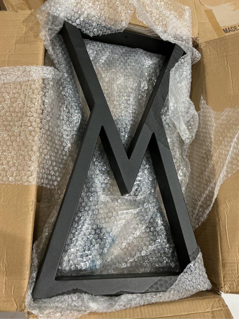 Condition photo showing Good Condition for 24 inch metal coffee table legs, modern end & side table legs, heavy duty iron dining desk feets industrial diy furniture (h24” x w15.4”, 2pcs) 24 '' v shape black