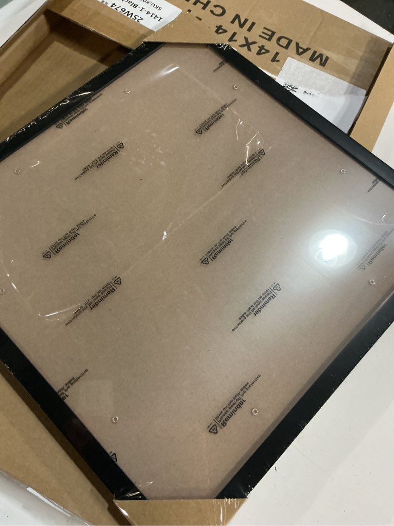 Condition photo showing New/Like New for OMAIGAR 14x14 Picture Frame for 14by14 Square Poster Photo Canvas Certificate Black High Transparent Photo Frame Wall Desktop Horizontal Vertical 14 x 14 Black 14x14