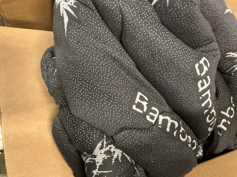 Condition photo showing As Is for BEDLORE King Mattress Topper Viscose Derived from Bamboo, Thick Pillow Top Mattress Pad with Stretchable Pockets for 6"-18" Mattress, Soft Breathable Mattress Topper for Back Pain Relief(Dark Gray) 2 Dark Gray King