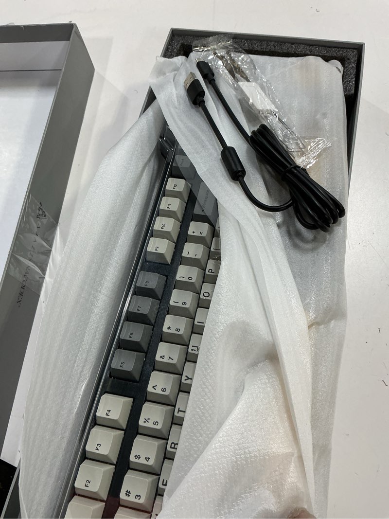 Condition photo showing New/Like New for DAIDAI×AJAZZ AK35I V3 Full Size Hot Swap Mechanical Gaming Keyboard with Screen & Knob 2.4G/BT/USB-C Gasket Keyboard FR4 Plate 8000mAh Battery South Facing LED RGB(Avocado Axis) Stary Night Grey