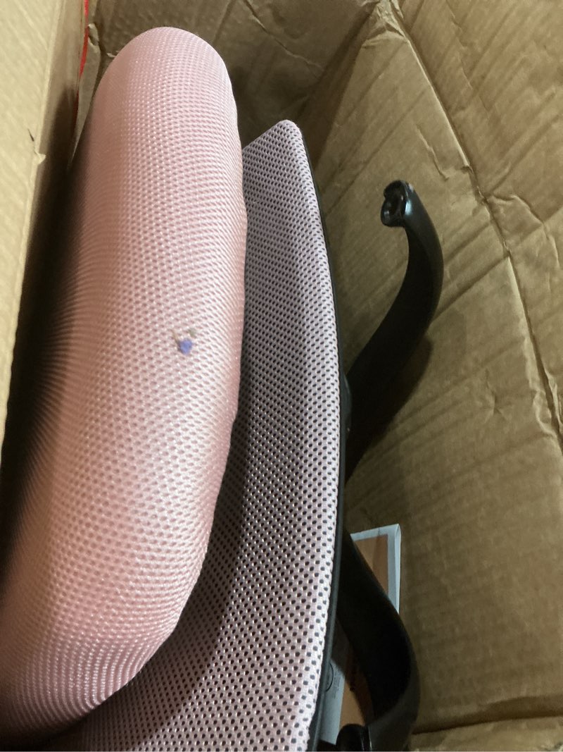Condition photo showing As Is for Ergonomic Office Chair Mesh Seat Depth Adjustable Home Office Desk Chairs High Back with Lumbar Support,Black (similar no same) color is pink 