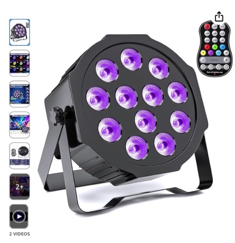Rechargeable Par Lights Uplights RGBWA+UV 6-in-1 LED Battery Powered Stage Lights with Remote & DMX Control, Sound Activated for Festivals, Weddings, Bars, Churches, DJ