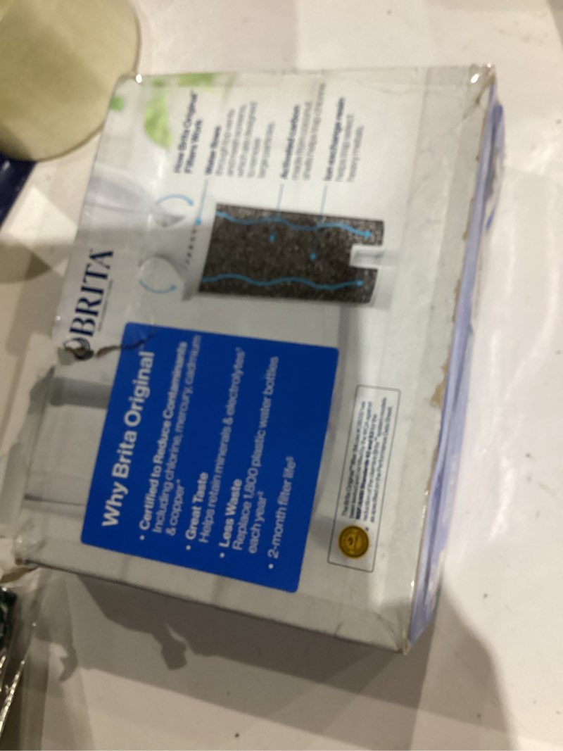 Condition photo showing Good Condition for brita standard water filter for pitchers and dispensers, bpa-free, reduces copper, cadmium and mercury impurities, lasts two months or 40 gallons, includes 3 filters for pitchers 3 count