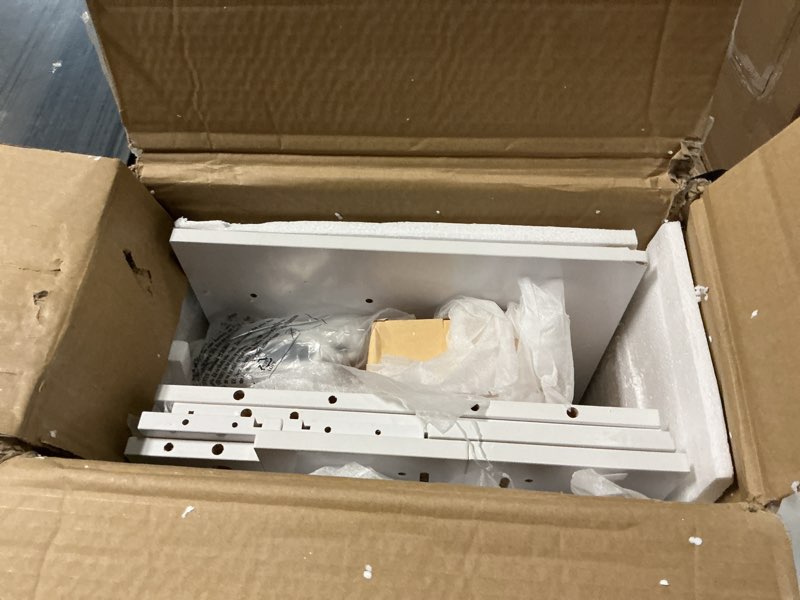 Condition photo showing Good Condition for seventable nightstand with charging station and led lights, modern end side table with 2 drawers for bedroom, white