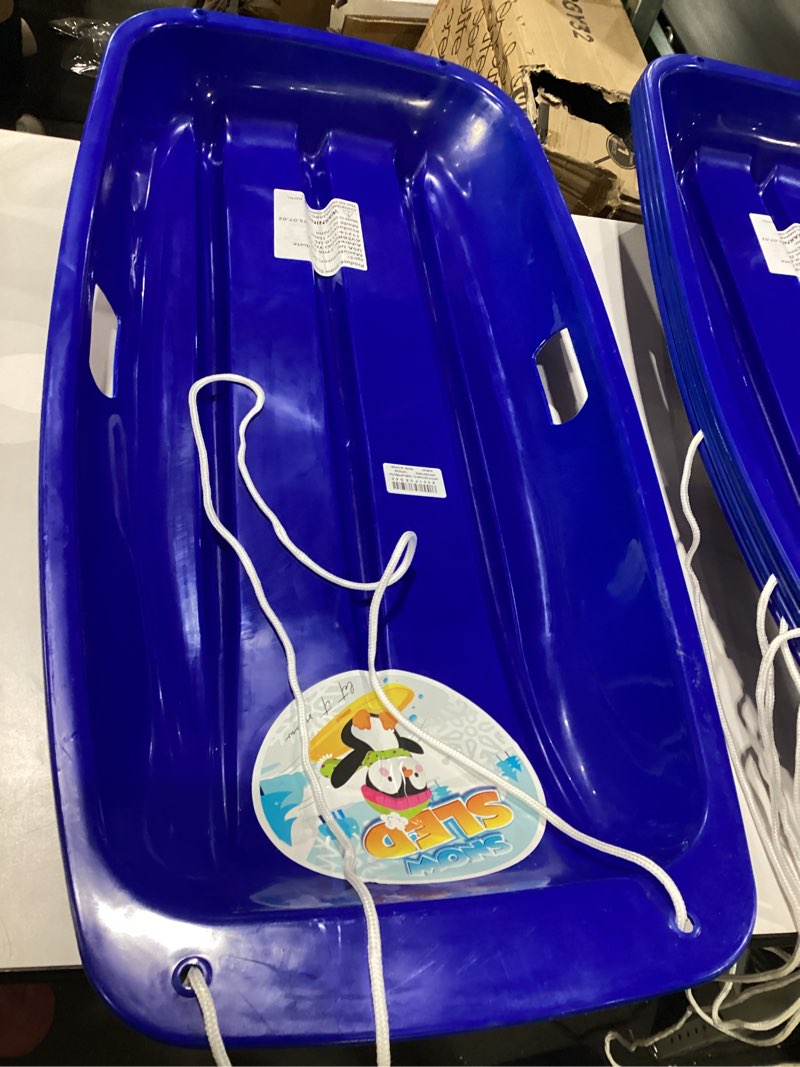 Condition photo showing Good Condition for AGPTEK 35/47 Inch Durable Downhill Sprinter Toboggan Snow Sled for Kids Boys Girls Adults with Built-in Handles and Pulling Rope Blue-35"