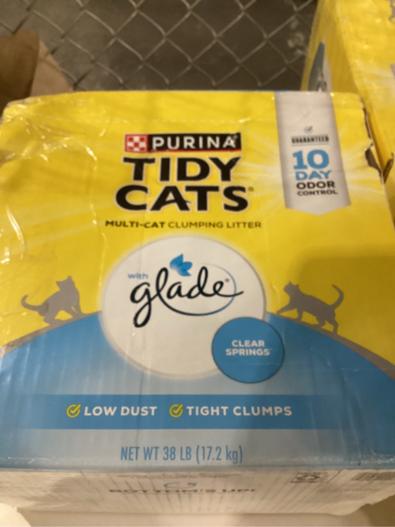 Condition photo showing New/Like New for Purina Tidy Cats Clumping Multi Cat Litter, Glade Clear Springs - 38 lb. Box 38 Pound (Pack of 1)