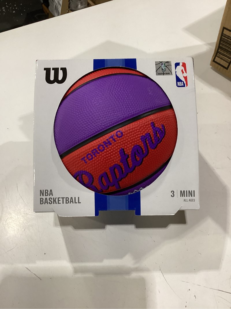 Condition photo showing New/Like New for wilson nba team retro mini basketballs - mini size - 3" toronto raptors mini