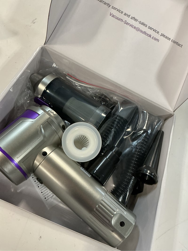 Condition photo showing As Is for Handheld Car Vacuum Portable Cordless, 22000Pa High-Power Suction Hand held Vacuum Cleaner & Air Duster for Car Cleaning, Home, Office, Pet Hair | Multi-Nozzle, Washable Filter, LED Light Silver