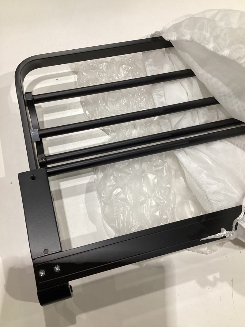 Condition photo showing Good Condition for VOLPONE 24 Inch Towel Rack with Towel Bar Holder Foldable Towel Shelf with Movable Hooks Rustproof Towel Storage Wall Mount for Bathroom Lavatory Matte Black