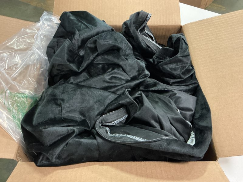 Condition photo showing As Is for Big Joe Dorm Bean Bag Chair with Drink Holder and Pocket, Black Smartmax, Durable Polyester Nylon Blend, 3 feet