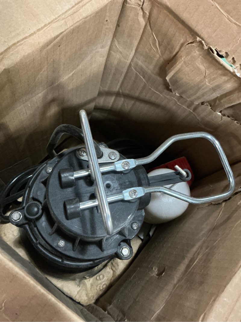 Condition photo showing As Is for WAYNE - 3/4 HP Submersible Cast Iron and Stainless Steel Sump Pump with Integrated Vertical Float Switch - 5,490 Gallons Per Hour - Heavy Duty Basement Sump Pump 3/4 HP Stainless Steel Sump Pump