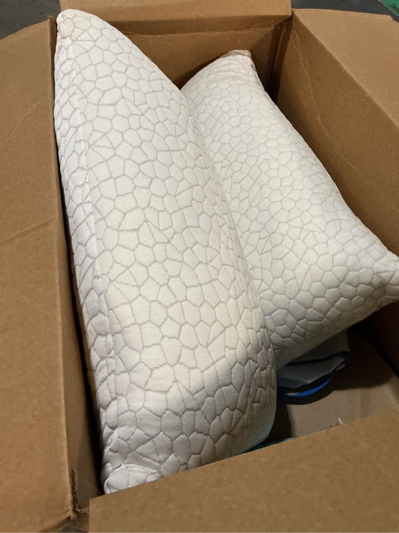 Condition photo showing Good Condition for teemour bed pillows for sleeping adjustable gel shredded memory foam pillow cool bed pillow adjustable loft with bamboo pillow cover hypoallergenic queen sleeping pillow (king  (2-pack))