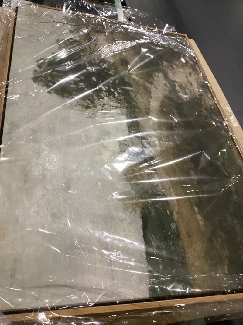 Condition photo showing Good Condition for (various styles) insimsea framed canvas prints vintage decor, rustic lake house tree landscape paintings wall art, large scenery countryside farmhouse hanging wall decor for living room bedroom, 24x36inch trees by the lake 36\"l x 24\"w