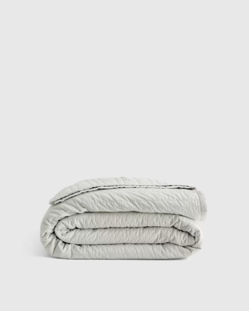 organic cotton stripe stitch quilt set queen  
