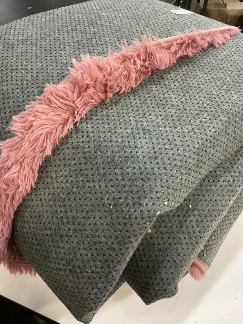 Condition photo showing Good Condition for 8x10 area rugs for living room bedroom, ultra soft fluffy pink large rug carpet for bedroom, upgrade non-slip fuzzy shag plush rugs for nursery boys girls kids room modern indoor home decor 8x10ft pink