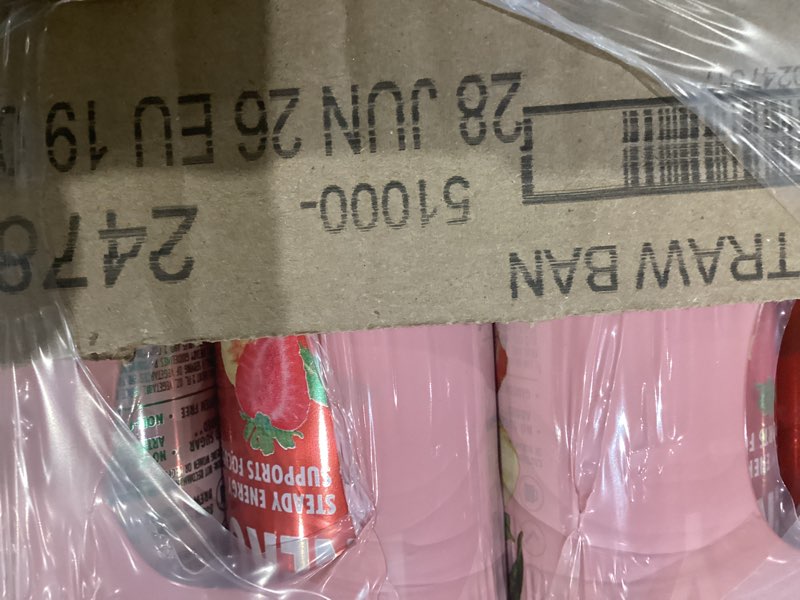 Condition photo showing New/Like New for v8 energy strawberry banana juice energy drink, 8 fl oz can (24 pack) strawberry banana pack of 24 (8 fl oz) exp date :28 jan 26