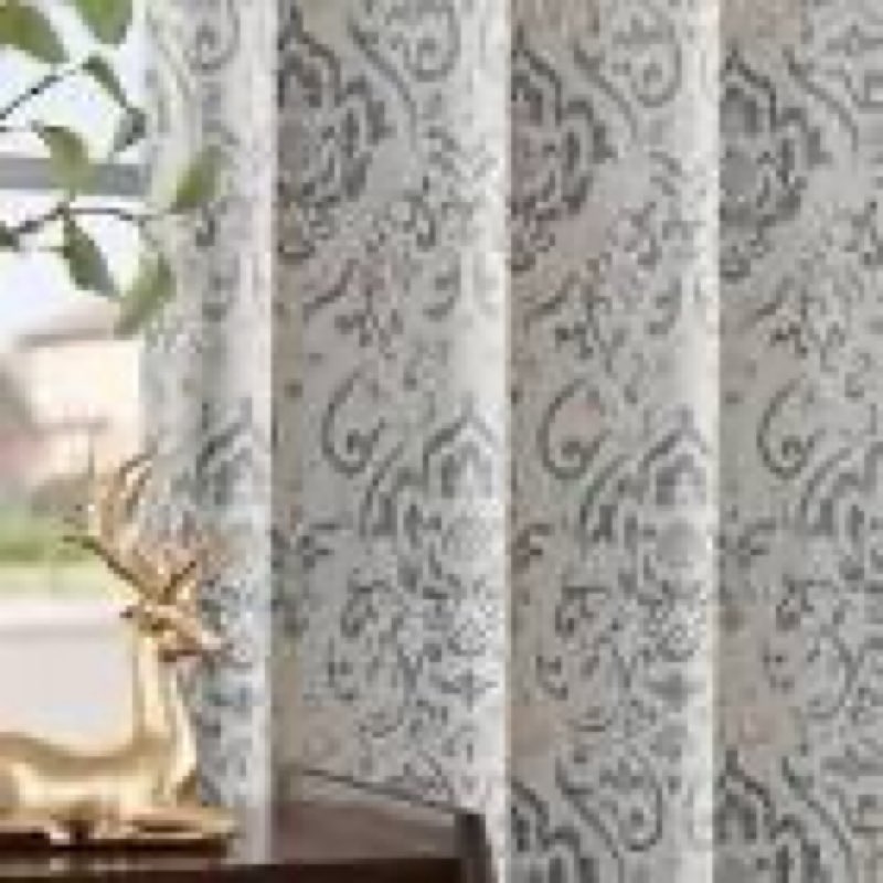 OWENIE Black Blackout Curtains for Bedroom 72 Inch Length 2 Panels, Thermal Insulated Medallion Line