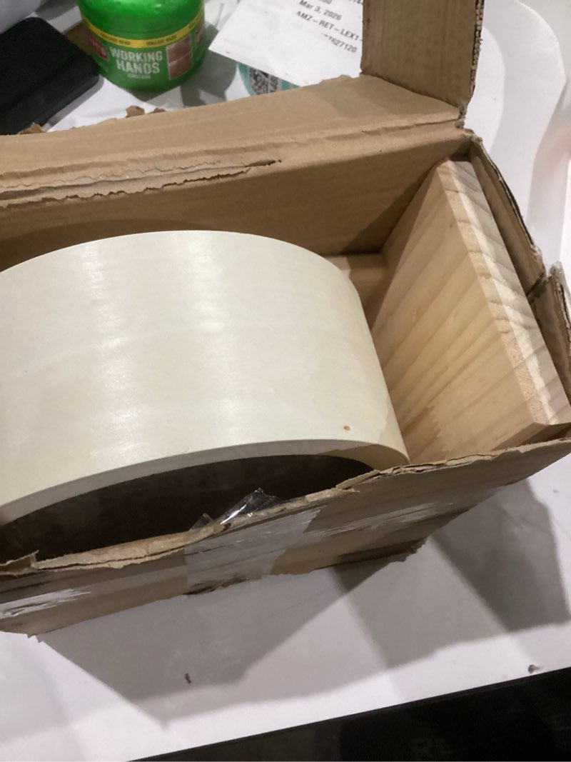 Condition photo showing Good Condition for 2 Pcs S, 7.9 Inch Wooden Hamster Wheels and Wood Hamster Water Bottle Set Guinea Pig Running Silent Exercise Wheels Small Animal Water Dispenser Stand Holder for Guinea Pig Gerbil