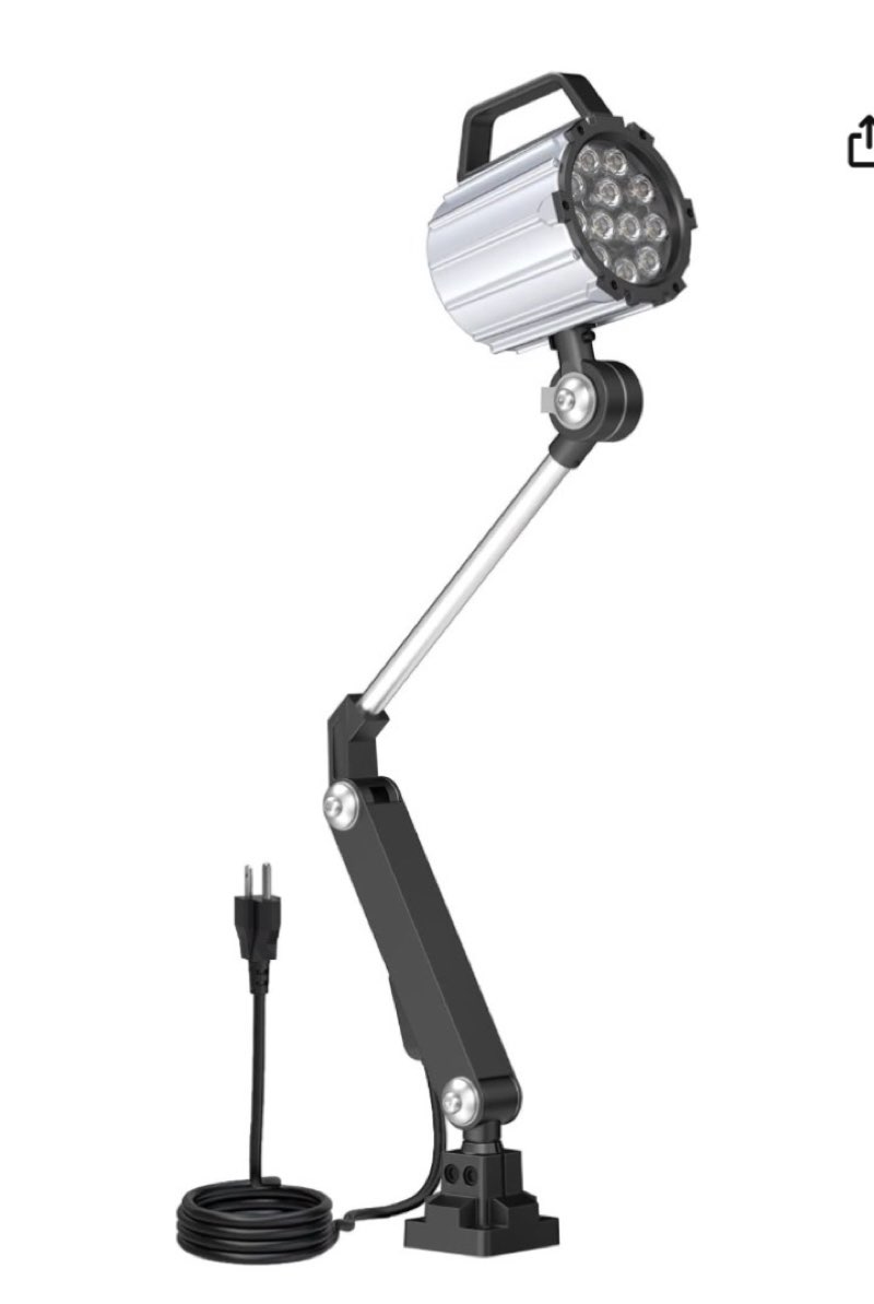 stastrstu articulating led work light, 18w machine lights, 1800 lumens flexible wood lathe light dri
