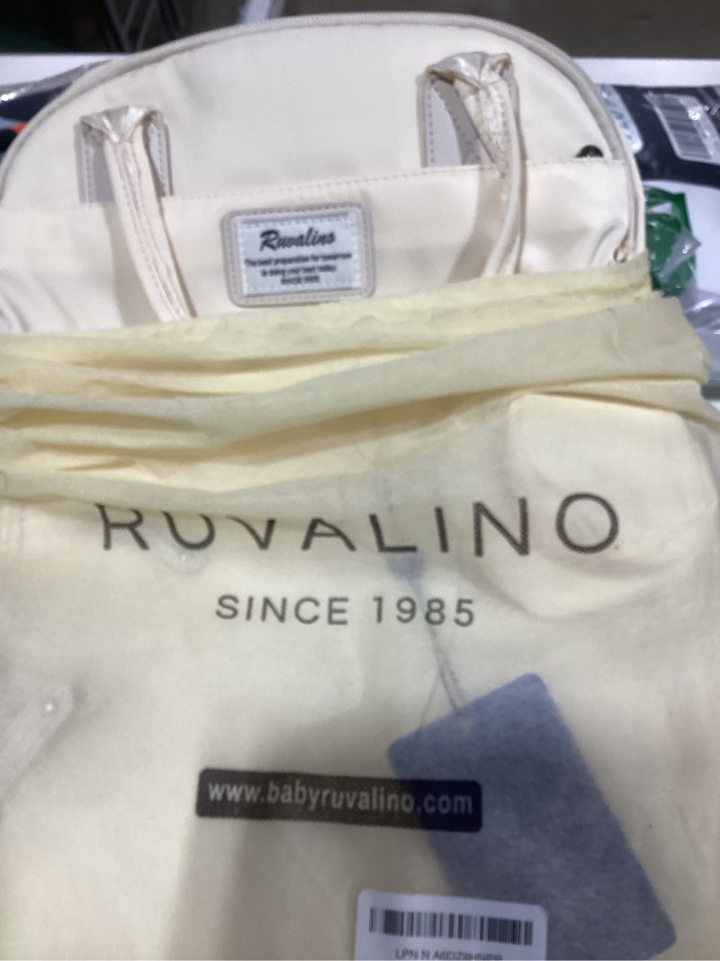 Condition photo showing Good Condition for ruvalino diaper bag backpack-multifunction baby travel bag with changing pad, insulated bottle holders & pacifier case, large capacity, waterproof, beige beige polyester