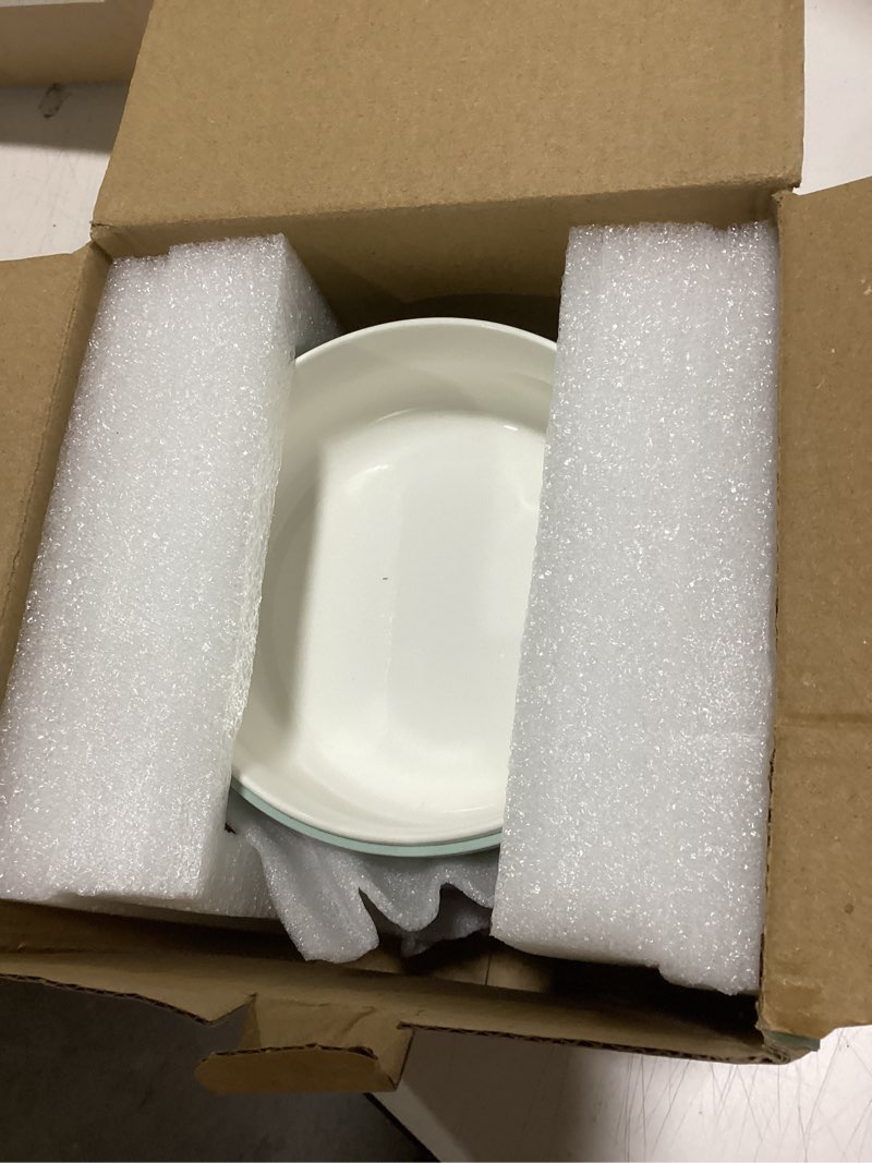 Condition photo showing Good Condition for elk and friends kids porcelain bowls with silicone sleeve | kids/toddler/baby feeding | microwave & dishwasher safe | non slip | cereal/soup/snack dishes & dinnerware blush/sage/misty blue/lilac non-suction sleeve