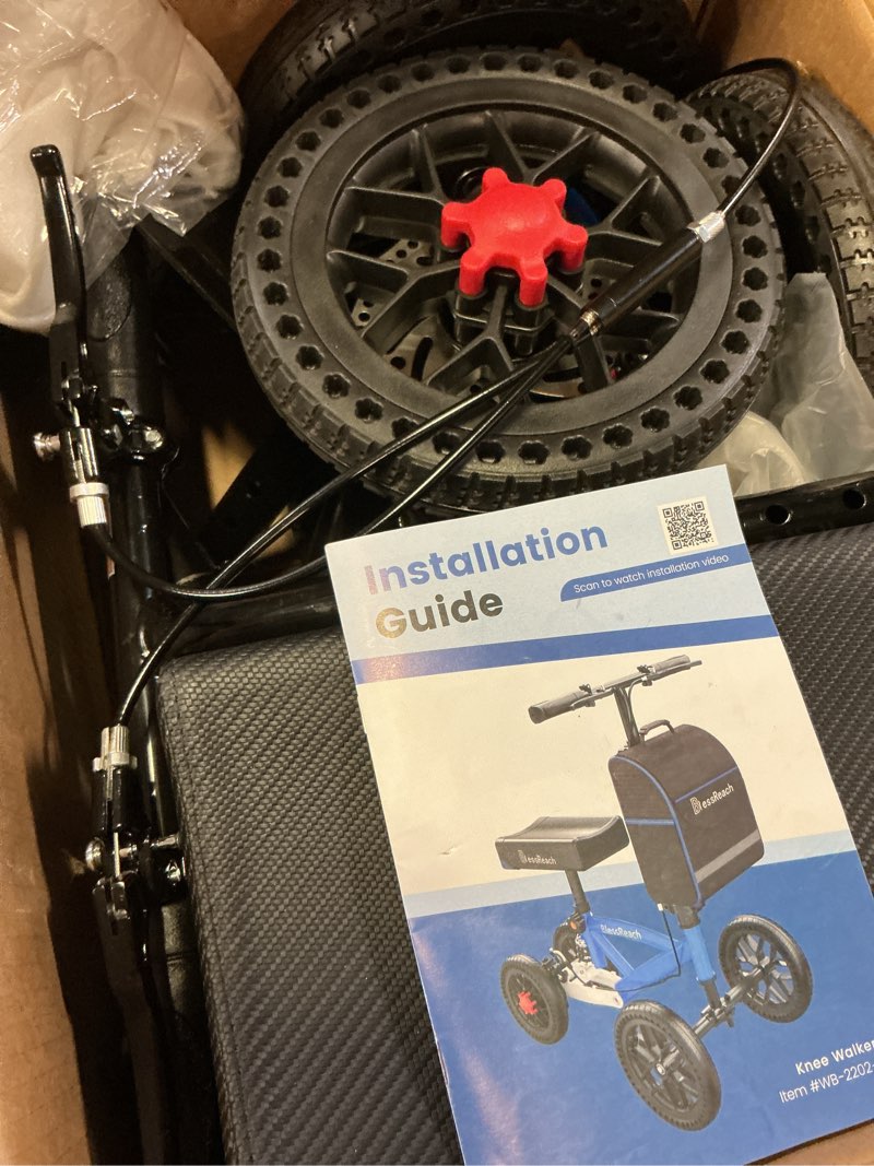 Condition photo showing Good Condition for All Terrain Foldable Knee Scooter Walker - Economical Knee Walker for Foot Injuries, Compact Crutches Alternative - Black