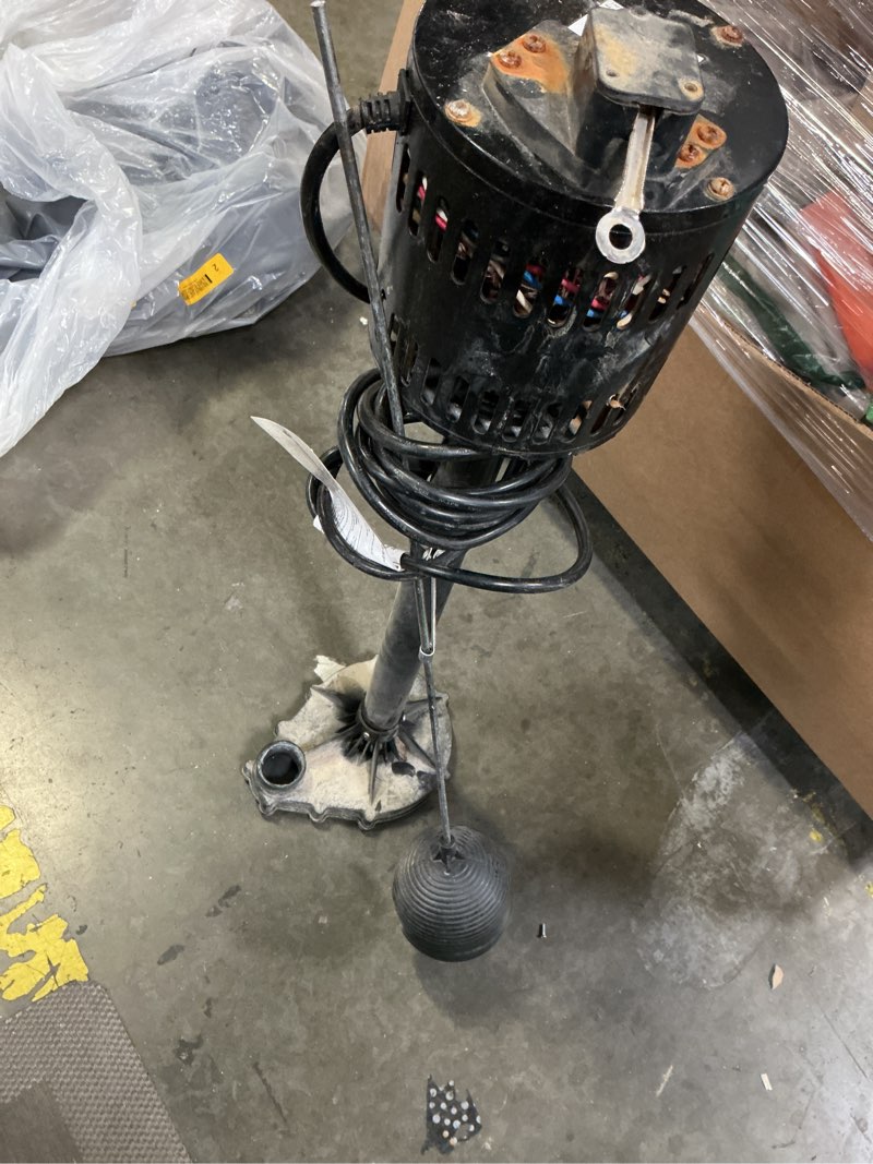 Condition photo showing As Is for zoeller 1/2-hp 115 -volt 65-gallon cast iron pedestal sump pump