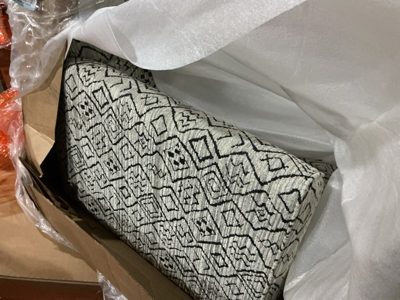 Condition photo showing Good Condition for Signature Design by Ashley Hayesdale Modern Accent Chair with Removable Cushions and Tapered Legs, Black & Gray