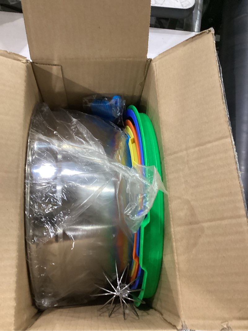 Condition photo showing Good Condition for mikula mixing bowls set, 22pcs large stainless steel mixing bowl with lids set, large nesting bowls 7/6/4.5/3.5/2.5qt, measuring cups and spoons baking storage metal bowl for kitchen prep supplies