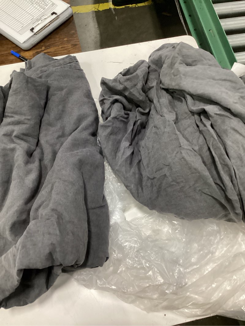 Condition photo showing As Is for european linen sheet set, full, charcoal