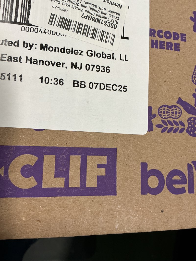 Condition photo showing New/Like New for (Best By:07/Dec/25)RITZ Toasted Chips Variety Pack, Cheddar, Sour Cream and Onion, and Original Crackers, Holiday Party Snacks, Bulk Snacks, Christmas Crackers, 4 Bags