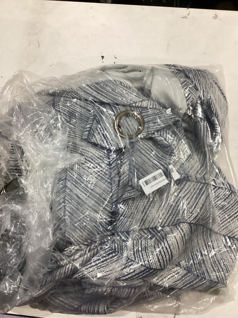 Condition photo showing Good Condition for jinchan Blue Printed Curtains 84 Inch Length for Living Room Grommet Jacquard Curtains with Herringbone Pattern Modern Room Darkening Drapes Bedroom Window Curtain Set 2 Panels 50"W x 84"L (Pack of 2) Chevron Blue