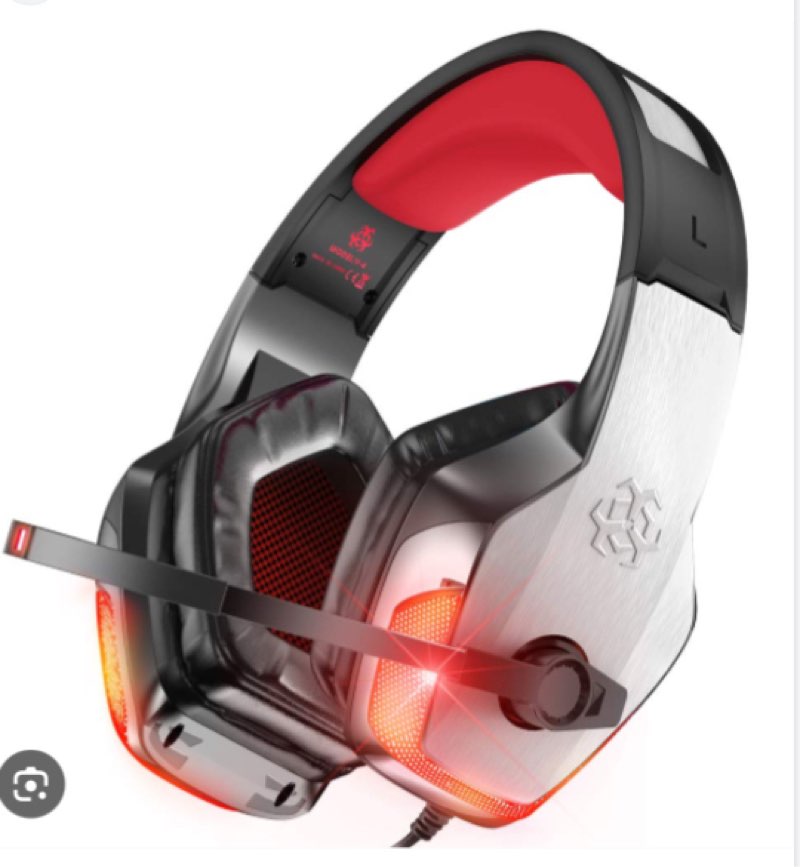 BENGOO Gaming Headset Headphones with 7.1 Surround Sound for PS4 PS5 PC Xbox one Controller, Headsets with Noise Canceling Mic, USB Sound Card & Soft Memory Earmuffs for Mac Laptop Switch, Red/Black
