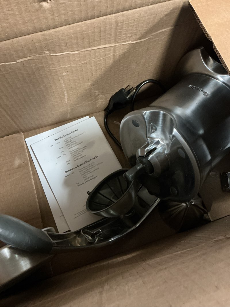 Condition photo showing As Is for breville 800cpxl citrus press pro juicer machine, brushed stainless steel