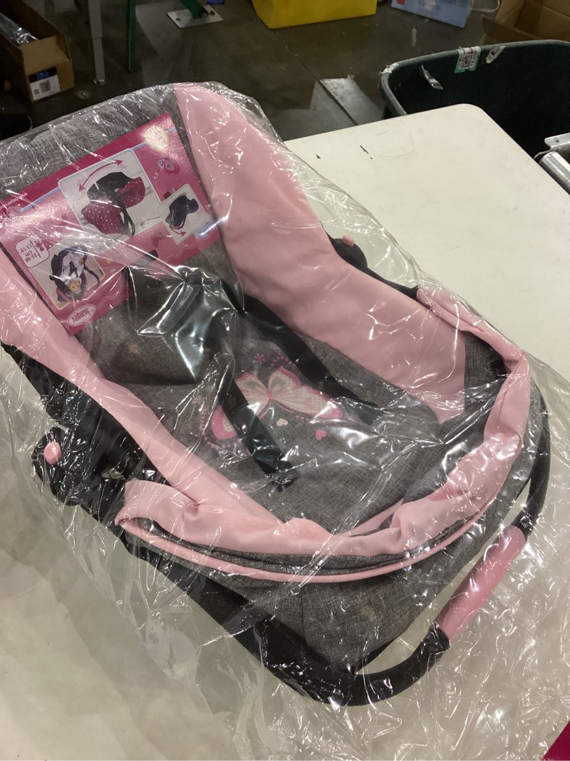 Condition photo showing Good Condition for Bayer Design 67933AA Toy, Car Seat Easy Go for Neo Vario Pram with Cover, Doll Accessories, Pink, Grey with Butterfly,Grey/pink, for dolls up to 18"