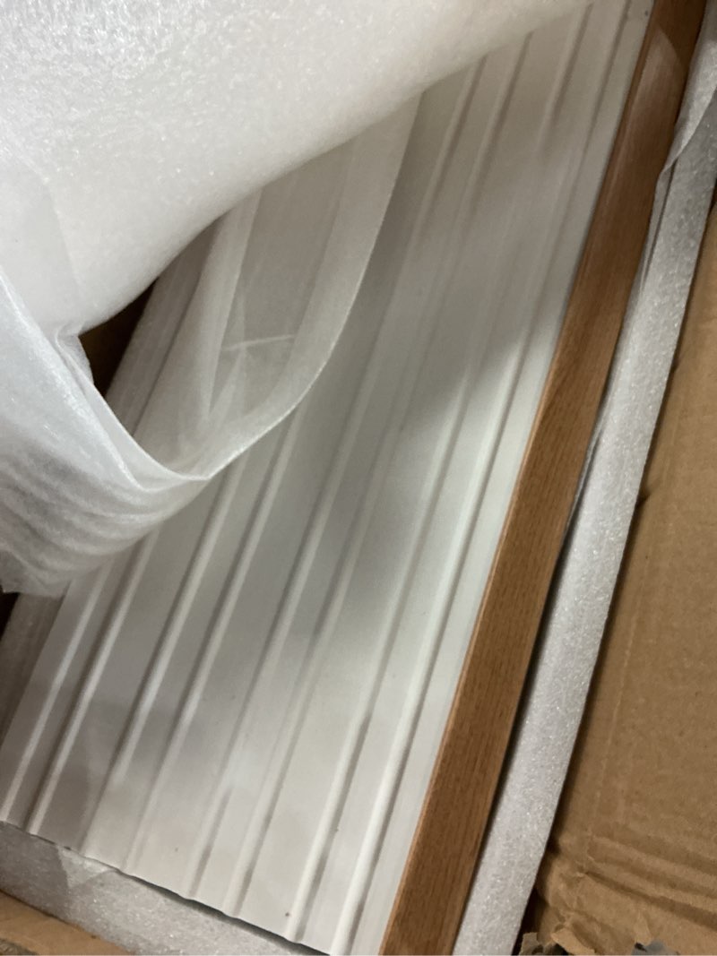 Condition photo showing New/Like New for WPC Slat Wall Panels 8 Pack 96" x 6.6", Waterproof Fluted Wall Paneling, Accent 3D Wall Panel for Wall Decor, Bathroom, Bedroom, Office - High Grille Elm (Cover Approx.35 sq.ft) 96 x 6.6 inch Elm 8