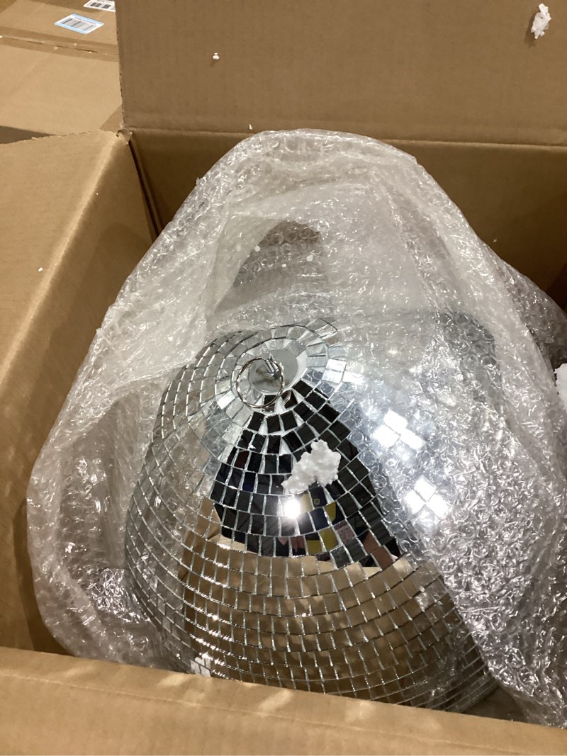 Condition photo showing Good Condition for youdepot 16-inch large disco ball – big hanging mirror ball disco ball decor for disco party decorations, weddings, events, disco christmas decor, and home celebration 16 in