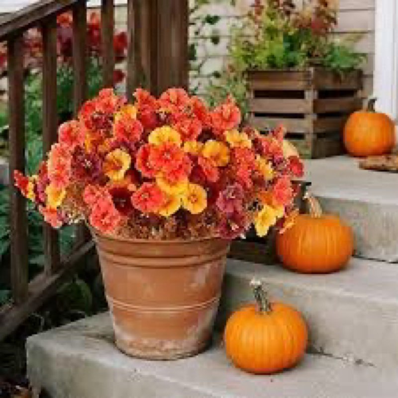 CCTIVED Fall Mums Artificial Flowers Outdoor, 16 Bundles Fake Fall Flowers Outside UV Resistant Faux
