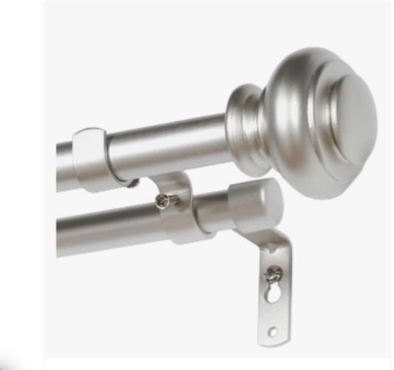 H.VERSAILTEX Elegant Window Treatment Telescoping Double Curtain Rod Set with Classic Cap, 3/4-Inch 