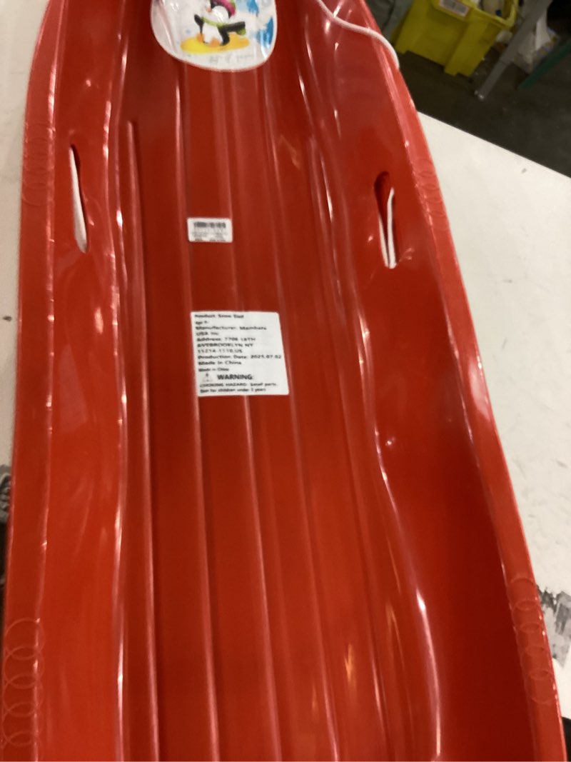 AGPTEK 47 inch Durable Downhill Sprinter Toboggan Snow Sled for Boys Girls Adults with Built-in Hand