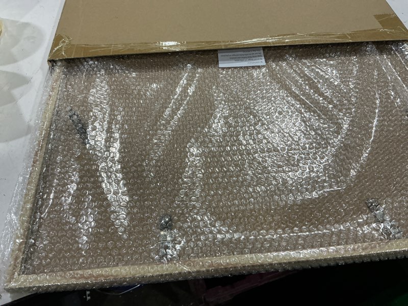 Condition photo showing Good Condition for upsimples 18x24 picture frame, display pictures 16x20 with mat or 18 x 24 without, wall hanging poster frames, natural, 1 pack natural 18x24