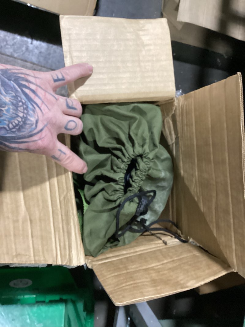 Condition photo showing As Is for TIMBER RIDGE Hammock Camping Chair, Oversized Swinging Hammock Chair with Adjustable Back and Seat for Outdoor Lawn, Sports, Supports 400lbs, Green