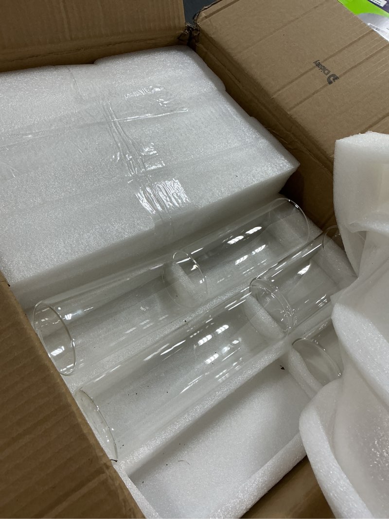 Condition photo showing Good Condition for (incomplete)36 pcs thin cylinder vases set for centerpieces 2.5''/2.7'' diameter 2mm thickness clear glass vase hurricane floating candle holder for wedding table decoration (2.5'' x 5'',6'',8'') 36 2.5'' x 5'',6'',8''