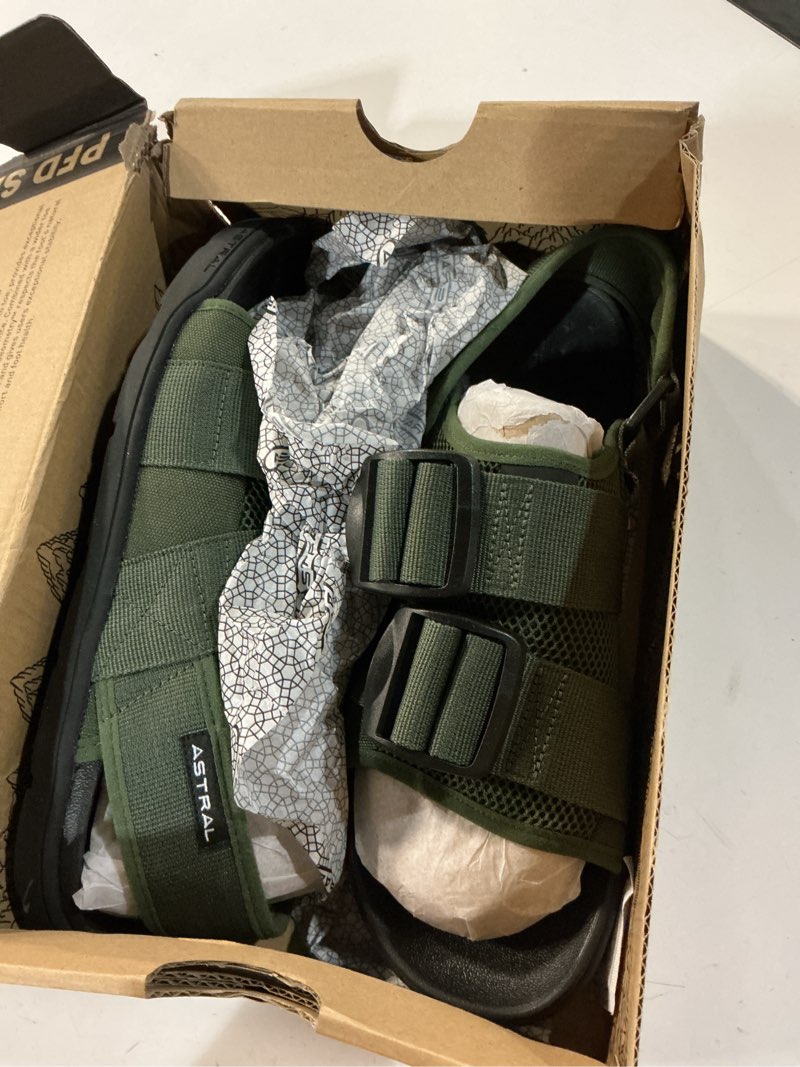 Condition photo showing New/Like New for astral men's pfd sandals - comfortable, quick-drying water slides for rafting, beachwear, & hiking ( size :10 )