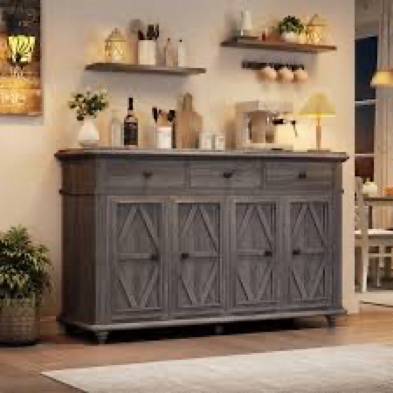 Saskia 4-Door 3-Drawer Sideboard With Farmhouse Design