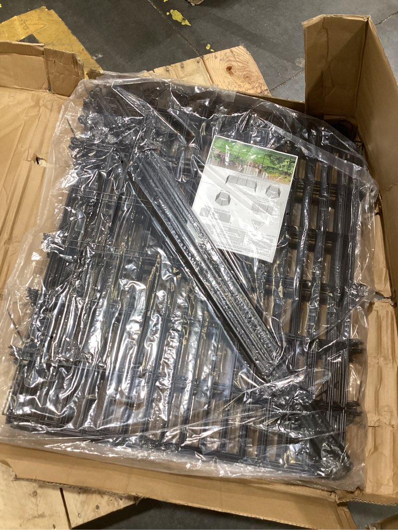 Condition photo showing New/Like New for 15 panels no dig decorative garden fence for yard, 32 in(h) x 35.4 ft(l) animal barrier fencing for outdoor dog, metal portable garden fences for borders, pets, landscape, temporary fence 15 panels-32 in(h) x 35.4 ft(l)